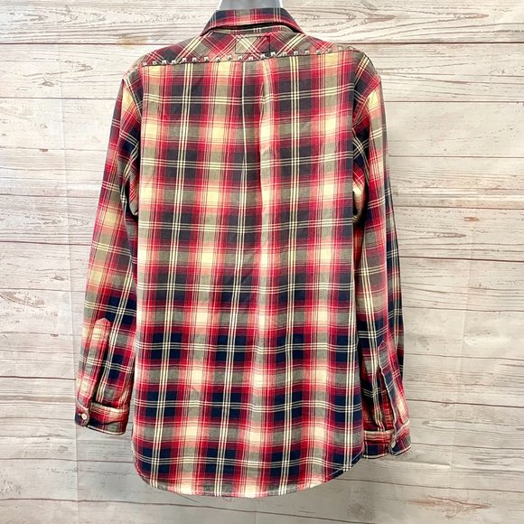 Current Elliott Plaid button up shirt with stud accents - Picture 5 of 8